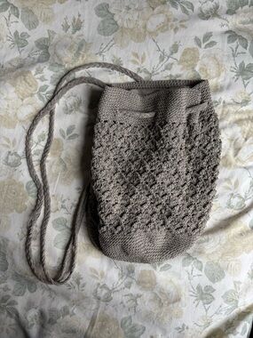 Vintage crochet bucket bag